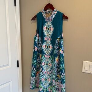 Lilly Pulitzer Teal Floral Mini Dress size 12 NWT women’s